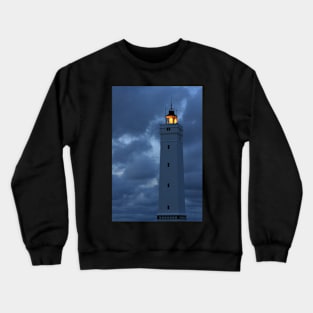 Blavand lighthouse at dusk Crewneck Sweatshirt